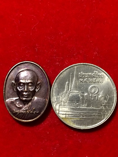 เหรียญเม็ดแตงหลวงปู่แผ้ว ปวโร  หลังพระพุทธ  วัดรางหมัน  พ.ศ. ๒๕๕๒