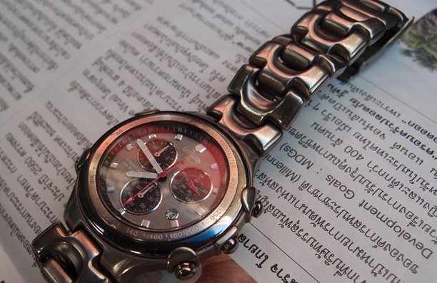 เคาะเดียวไปเลย!! นาฬิกา CITIZEN Chonograph Alarm ตัวเรือน Titanium TACHYMETER