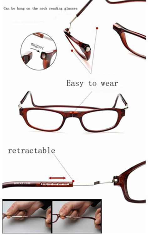 เคลียร์บ้าน ช้าหมด อดนะจ๊ะ!! แว่นสายตายาว แม่เหล็กแยกข้างพร้อมที่คล้อง ปรับระยะได้ ดีไซน์สวย ของใหม่