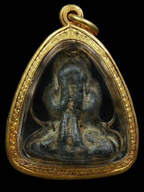 พระปิดตาลวงพ่อวงษ์ (พระครูพรหมวิสุทธิ์) เนื้อชินเขียว วัดทุ่งผักกูด จ.นครปฐม มีเลี่ยมทองแท้พร้อมห้อย