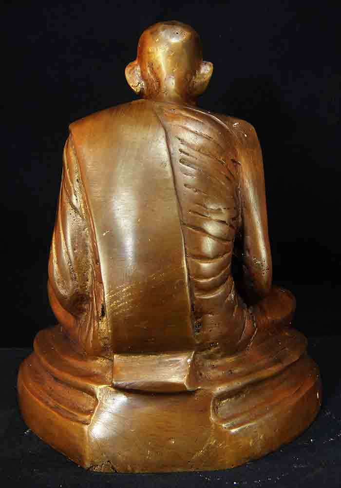หลวงพ่อสงฆ์ จันทสโร วัดเจ้าฟ้าศาลาลอย ขนาด 5 นิ้ว เนื้อโลหะผิวมะขามเปียก
