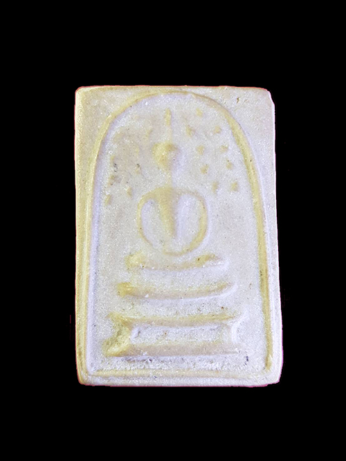 สมเด็จปรกโพธิ์กิ่ง หลังเรียบ เนื้อผงน้ำมัน หลวงพ่อกวย วัดโฆสิตาราม