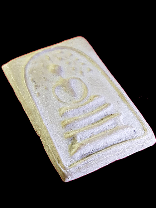 สมเด็จปรกโพธิ์กิ่ง หลังเรียบ เนื้อผงน้ำมัน หลวงพ่อกวย วัดโฆสิตาราม