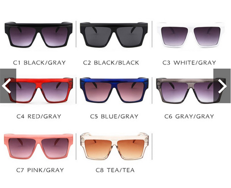 แว่นกันแดด Retro Square Sunglasses สีเทาโทนดำ ดีไซน์เท่ห์ UV400Protection