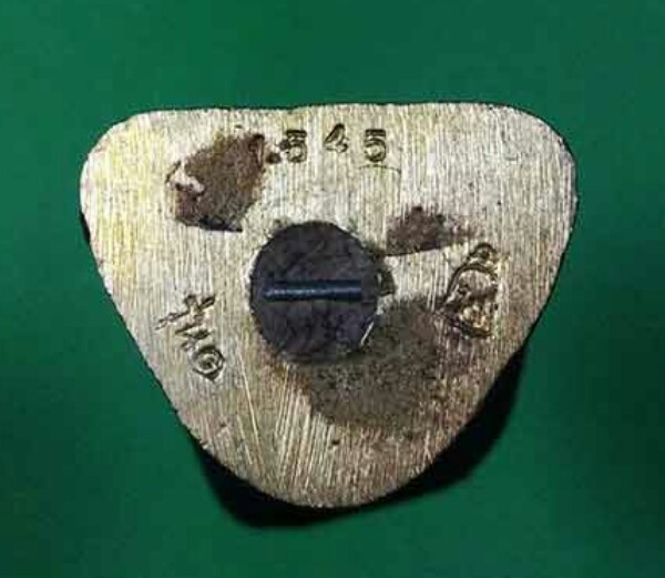 รูปหล่อรุ่น๑ พ่อท่านพรหม วัดพลานุภาพ เนื้อระฆังก้นอุดผงเกษาตะกรุดเงิน เลข1545