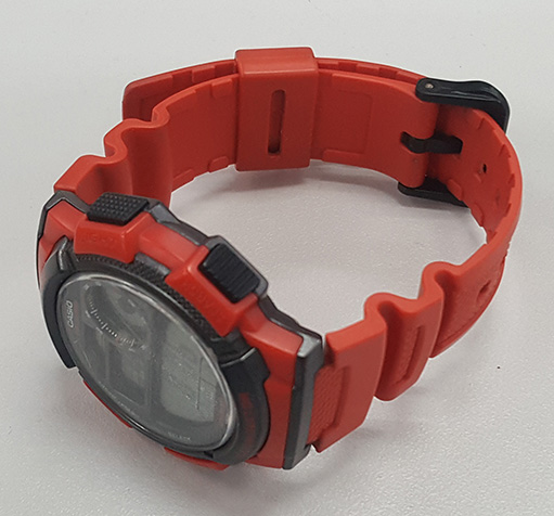 นาฬิกา casio worldtime illuminator ของแท้ สายสีแดง สวย ถ่านใช้ได้นาน 10 ปี