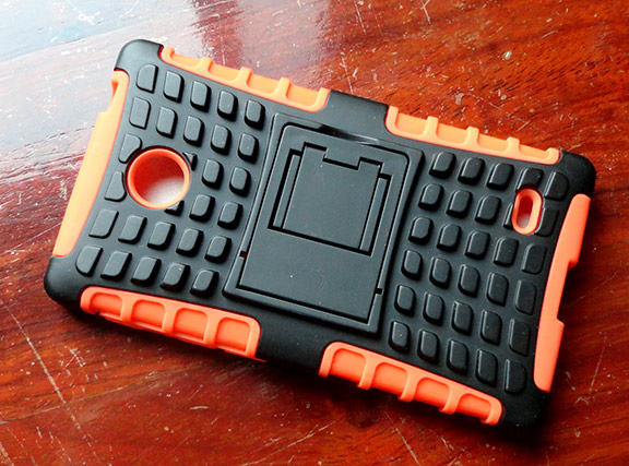 เคส NOKIA X แบบกันกระแทกสุดหรู ของใหม่ สีส้ม-ดำ สวยๆพร้อมขาตั้งในตัว