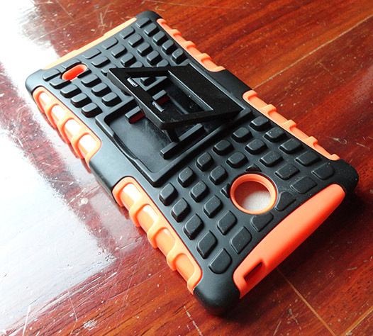 เคส NOKIA X แบบกันกระแทกสุดหรู ของใหม่ สีส้ม-ดำ สวยๆพร้อมขาตั้งในตัว