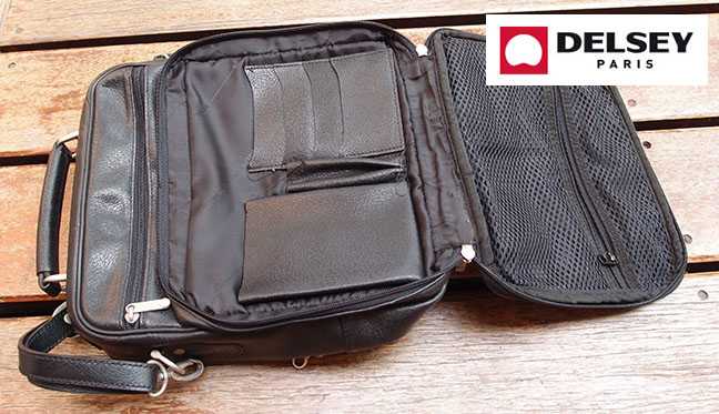 เคาะเดียว !! กระเป๋าหนังสะพายข้าง สีดำ DELSEY Paris แบรนด์ฝรั่งเศส