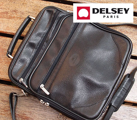เริ่มวัดใจถูกๆ !! กระเป๋าหนัง สีดำ สะพายข้าง DELSEY Paris แบรนด์ฝรั่งเศส
