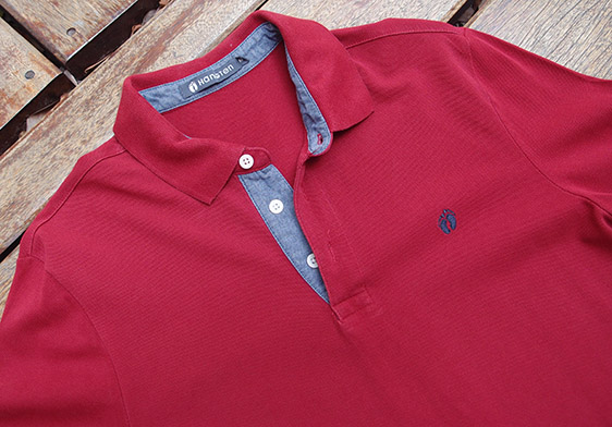 เสื้อโปโลแขนยาว HANG TEN สีแดง เบอร์ M