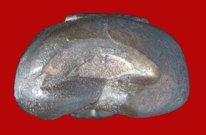 พระปิดตาพุทธเมตตาหล่อโบราณ เนื้อนวโลหะ เททองเสาร์ ๕ หลวงปู่วิเวียร วัดดวงแข กทม. ปี ๒๕๓๖