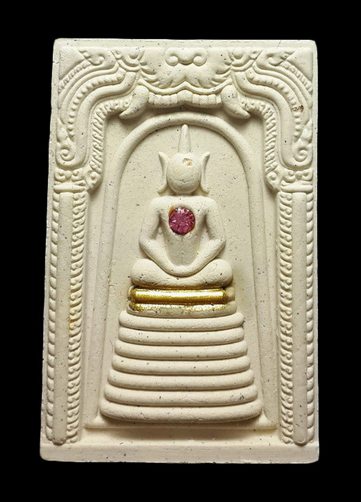 พระสมเด็จ หลวงพ่อเปิ่น วัดบางพระ จ.นครปฐม รุ่นมหามงคล มหาลาภ ปี56 ฝังตะกรุด+พลอยด้านหน้า หมายเลข7150