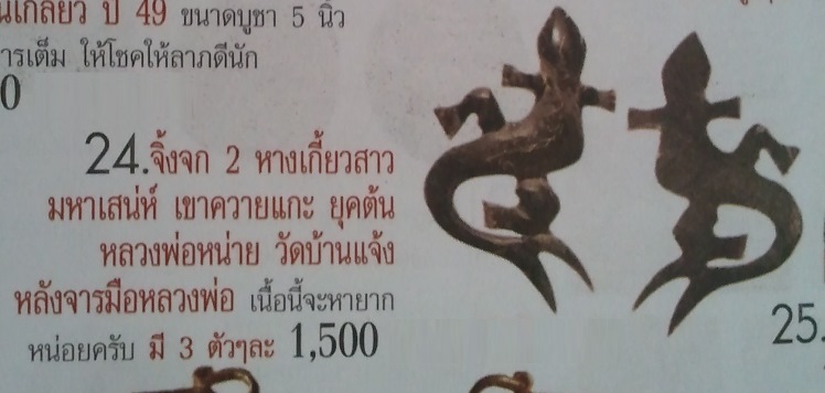 **วัดใจ**จิ้งจกสองหางมหาลาภ เขาควายแกะ มีจารยันต์ เก่าๆ ไม่ทราบที่**สวยๆ เชิญชมครับ