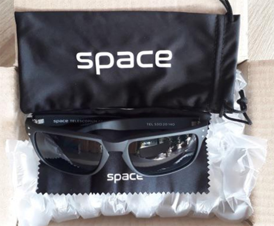 แว่นกันแดด Space แท้ ของใหม่ ดีไซน์แนวสปอร์ต สวยเท่ห์ เลนส์ UV400 PROTECTION พร้อมซองและผ้าเช็ด 