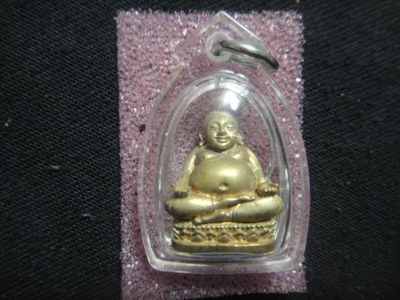 สังกัจจายน์รับทรัพย์ แบบมีฐานเนื้อสัมฤทธิ์ เลข 3731 ไม่มีกล่อง พร้อมเลี่ยม หลวงพ่อสาคร วัดหนองกรับ