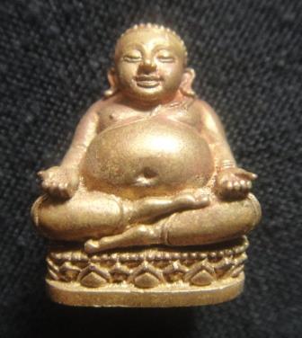 สังกัจจายน์รับทรัพย์ แบบมีฐานเนื้อสัมฤทธิ์ เลข 1108 กล่องเดิม หลวงพ่อสาคร วัดหนองกรับ