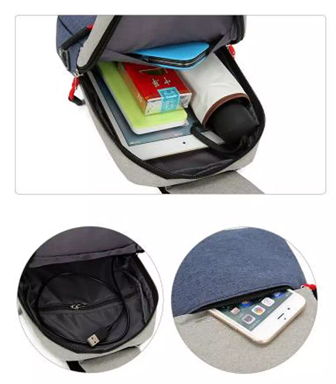 กระเป๋าคาดอก JiMANBAG สะพายข้างได้ สีทูโทน มีช่องหูฟังและช่องUSB