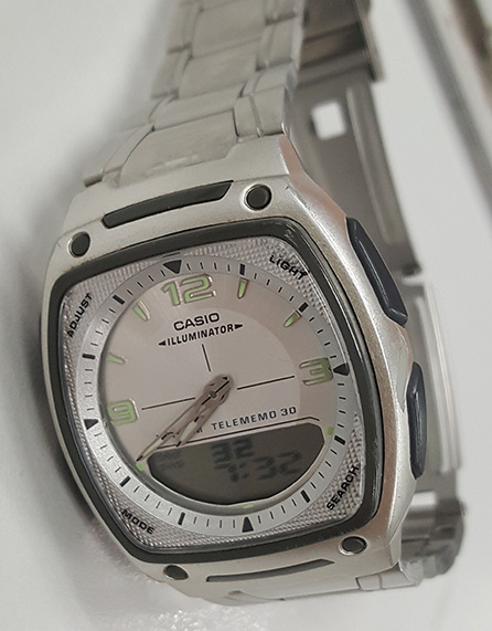 นาฬิกา Casio illuminator ของแท้ 2ระบบ Digital/Analog หน้าขาว มีไฟหน้าจอ