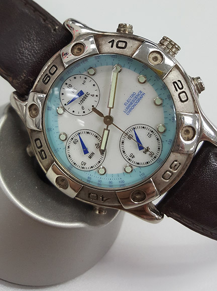 นาฬิกา ELECTRO LUMINESCENCE CHRONOGRAPH ของแท้ สายหนัง หน้าปัดขอบสเกลหมุนได้