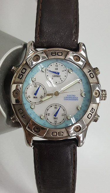 นาฬิกา ELECTRO LUMINESCENCE CHRONOGRAPH ของแท้ สายหนัง หน้าปัดขอบสเกลหมุนได้