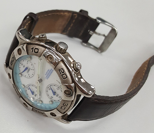 นาฬิกา ELECTRO LUMINESCENCE CHRONOGRAPH ของแท้ สายหนัง หน้าปัดขอบสเกลหมุนได้