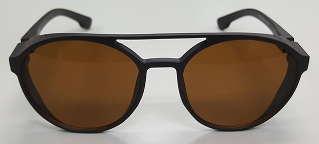 แว่นกันแดด RETRO SUNGLASS ของใหม่ ดีไซน์สวย Sand Black Lens / Black Tea Body With UV PROTECTION