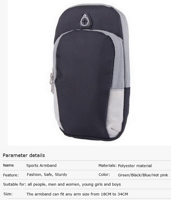 กระเป๋ารัดแขน Sports Armband ใส่ออกกำลังกาย จำนวน 2 ใบ สีดำและสีฟ้า
