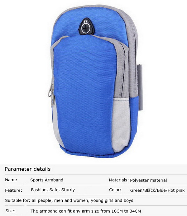 กระเป๋ารัดแขน Sports Armband ใส่ออกกำลังกาย จำนวน 2 ใบ สีดำและสีฟ้า
