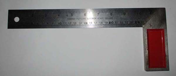 ไม้บรรทัดเหล็กฉากมือสอง ยาว1ฟุต