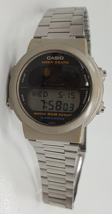 นาฬิกา CASIO MOON GRAPH ของแท้ แสดงกราฟพระจันทร์แต่ละช่วง ตัว RARE ITEMS ที่ตามหาเก็บสะสมกันทั่วโลก