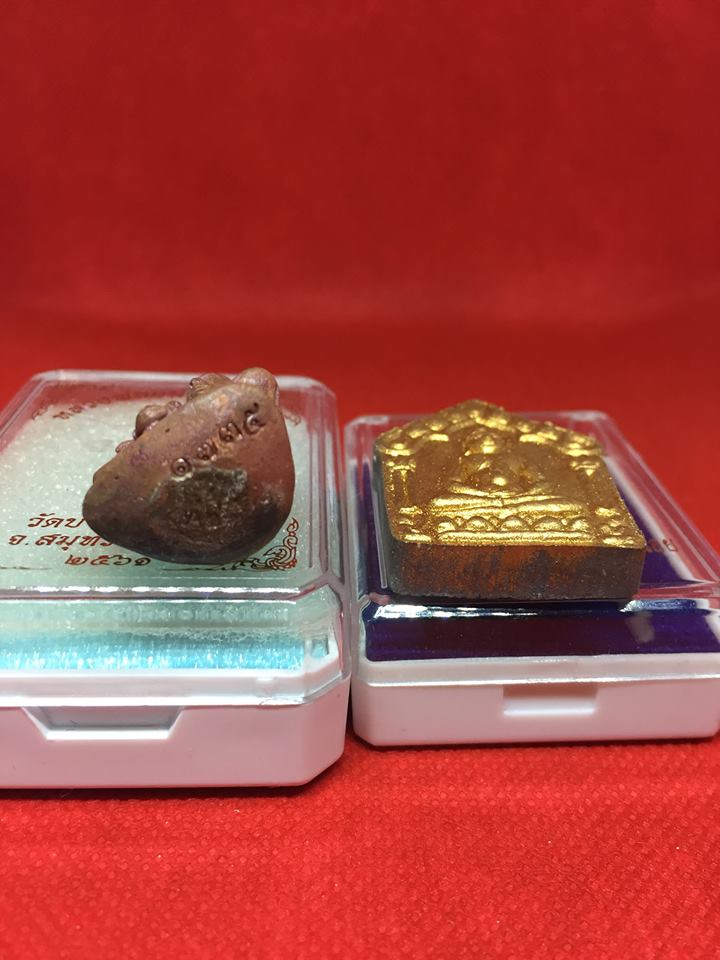 รูปเหมือนลอยองค์ รุ่นแรก เนื้อทองแดง + พระขุนแผน หลวงพ่ออนันต์ วัดบางพลีน้อย สมุทรปราการ