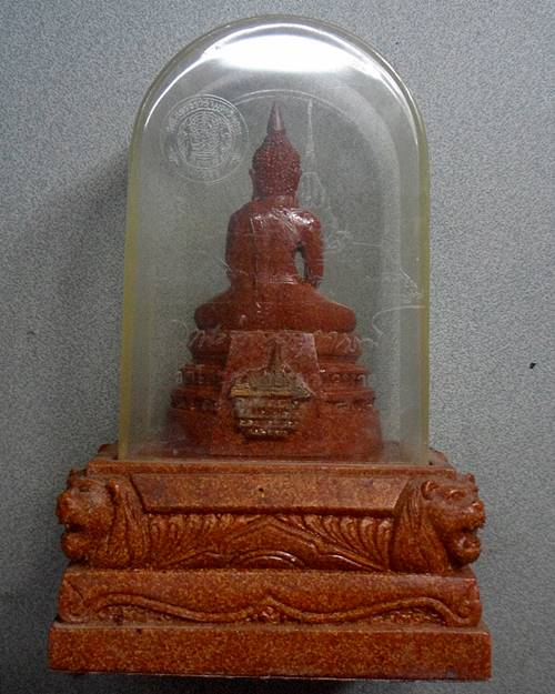 พระบูชาหน้ารถ หลวงพ่อโสธร สธ. รุ่นสร้างพระอุโบสถหลังใหม่ ปี38 (ตรงปี) เนื้อกระเบื้องหลังคาโบสถ์