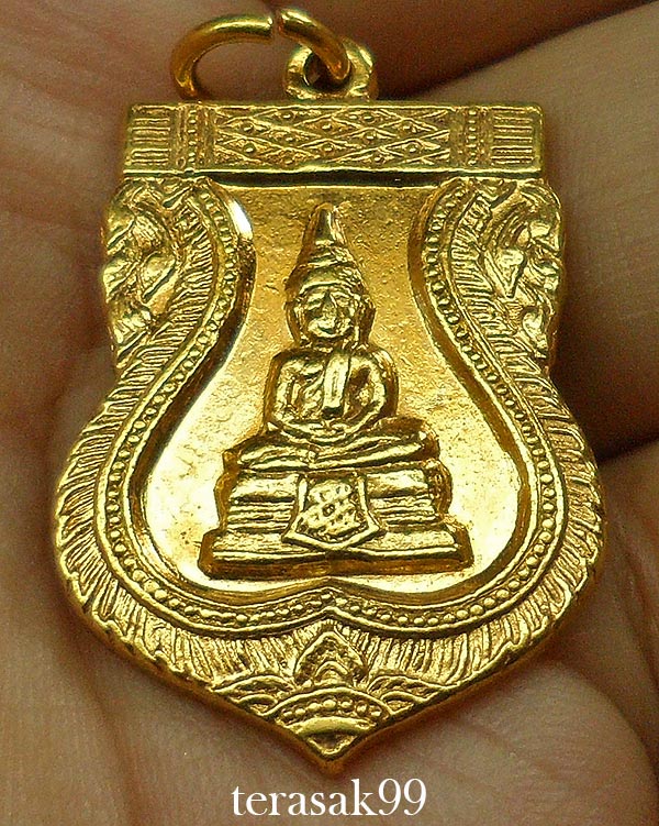 เหรียญใบเสมา พระพุทธโสธร ปี2518 กะไหล่ทองสวยๆ(2)