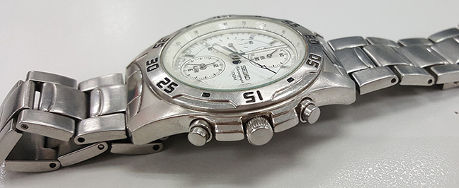 นาฬิกา SEIKO TACHYMETER  โครโนกราฟ ของแท้ 100% หน้าขาวมุก จับเวลา จัดไปเคาะเดียวถูกๆครับ