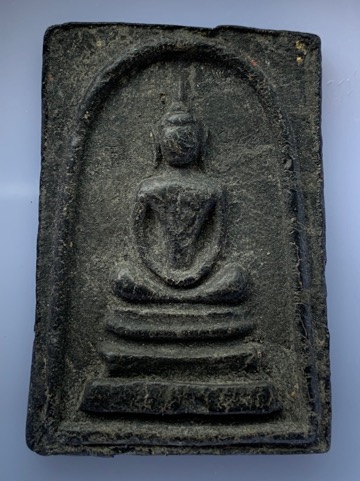 พระสมเด็จ หลังพระสิวลี หลวงพ่อกวย วัดโฆสิตาราม จ.ชัยนาท พิมพ์ใหญ่(เอวเล็ก) เนื้อใบลาน ปี 2515