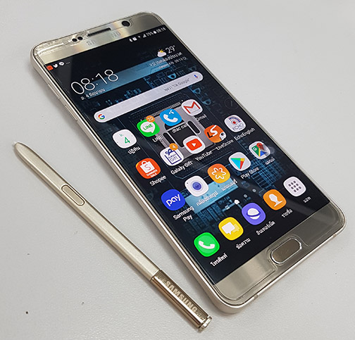 Samsung NOTE5 สีทอง รองรับ4G สวยๆ รุ่นเรือธง สเปคเทพ เครื่องศูนย์ไทยครับ