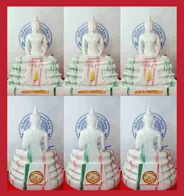 ***ยกชุด 3 องค์***พระบูชา พระพุทธโสธร เนื้อเรซิ่นลายหินอ่อน ใต้ฐานปั๊มยันต์พร้อมกล่องตราวัดบรรจุเดิม