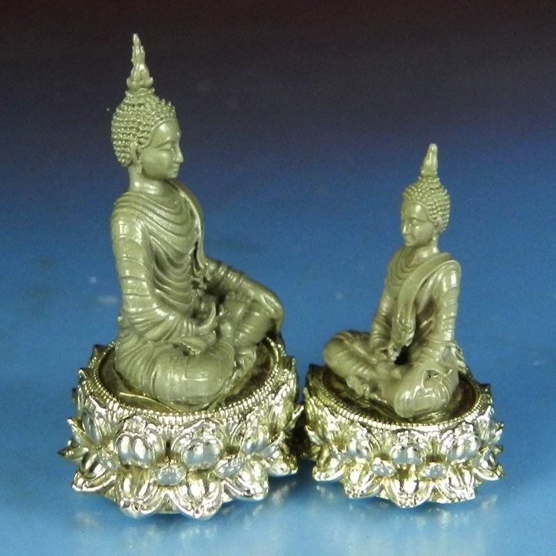 พระพุทธนฤบดินทราโชวาท พระกริ่ง พระชัยวัฒน์ รุ่นปิดทองหลังพระ วัดสว่างอารมณ์ เนื้อเงินอิตาลี่