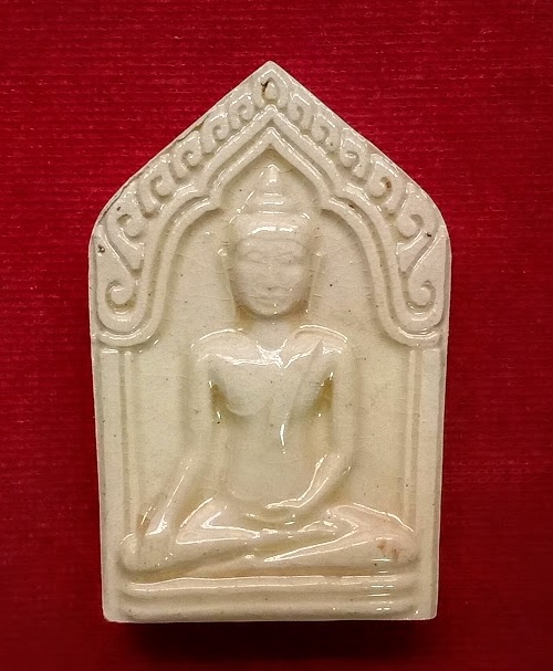 ขุนแผนเคลือบรุ่นแรก เนื้อขาวมุก ฝังตะกรุดเงิน 3ดอก หลวงปู่ทิม วัดพระขาว ปี45...เคาะเดียวแดง...