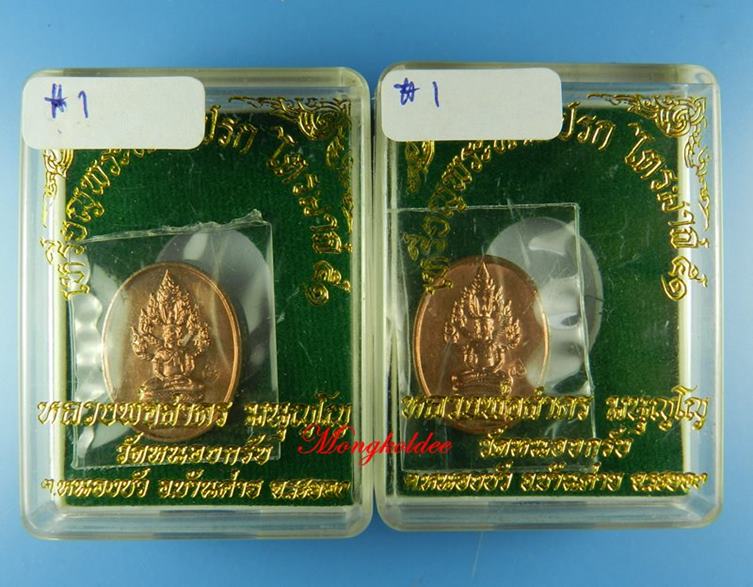 พระนาคปรก รุ่นไตรมาส 51 พิมพ์เล็ก หลวงพ่อสาคร เนื้อทองแดง คู่ที่1 สภาพสวย