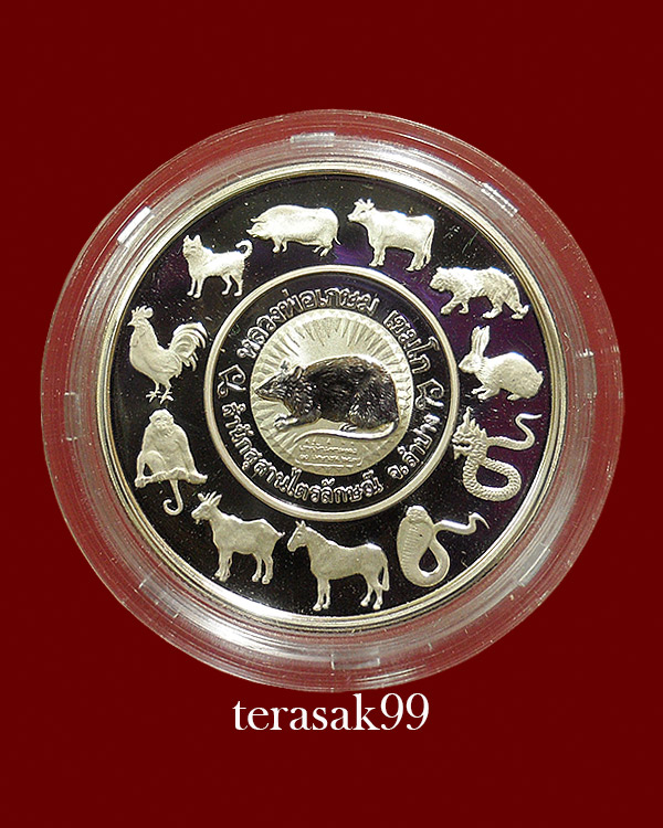 เหรียญหลวงพ่อเกษม โรงงานกษาปณ์เพิร์ธ ออสเตรเลีย เสาร์ห้ามหามงคล ปี2537 รุ่นพิเศษ12นักษัตร เนื้อเงิน