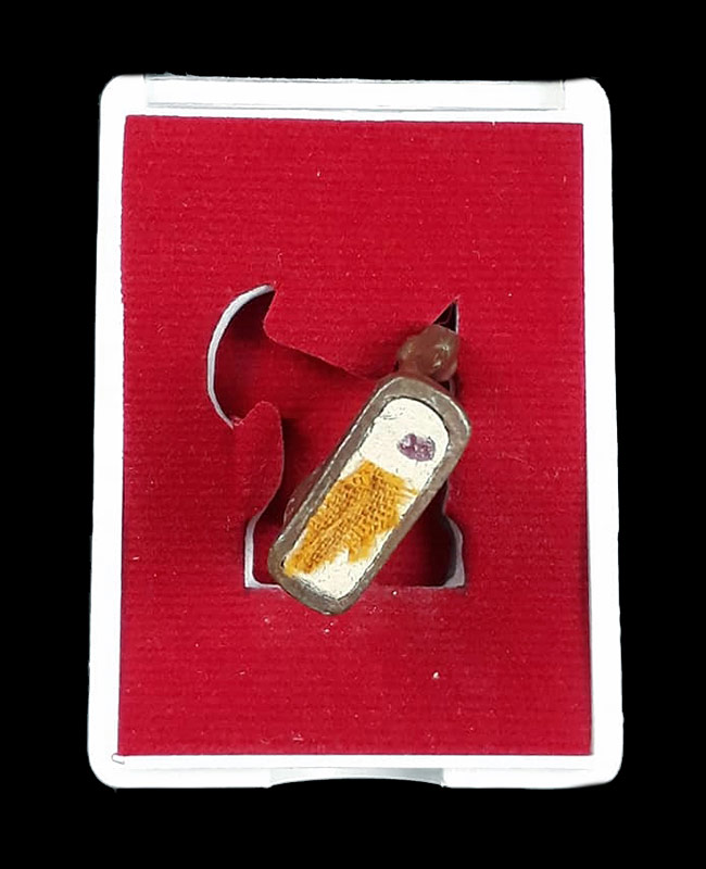 แพะหล่อมหาลาภ(รุ่นแรก) อุดผงพรายกุมาร หลวงพ่อสิน วัดละหารใหญ่ จ.ระยอง ปี2555 เนื้อทองแดง พร้อมกล่อง