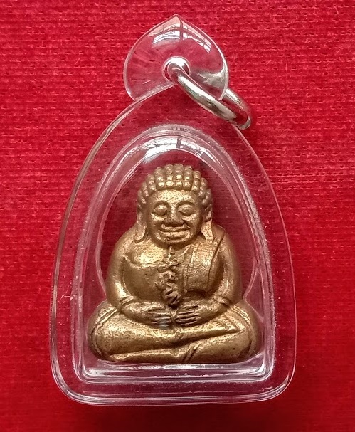 พระสังกัจจายน์ มหาลาโภ หลวงพ่อเปิ่น วัดบางพระ ไหว้ครูปี36 เนื้อทองฝาบาตร ตอกโค๊ตใต้ฐาน.เคาะเดียวแดง.