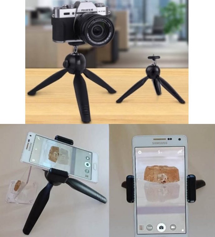ขาตั้งกล้อง 3 ขาแบบพกพา หมุนได้ 360 องศา ใช้กับมือถือและกล้องถ่ายภาพ +แผ่นใส่อะคริลิค (เคาะเดียว)