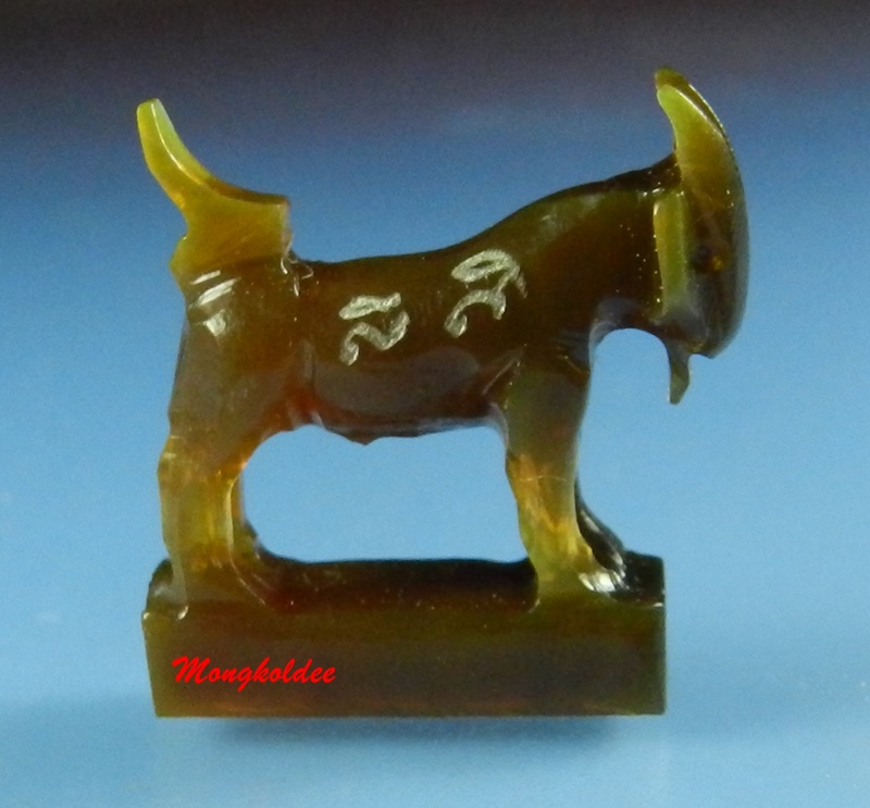 แพะมหาเสน่ห์ แกะจากเขาควาย สีน้ำผึ้งเข้ม หลวงพ่อสิน วัดละหารใหญ่ จ.ระยอง No.32