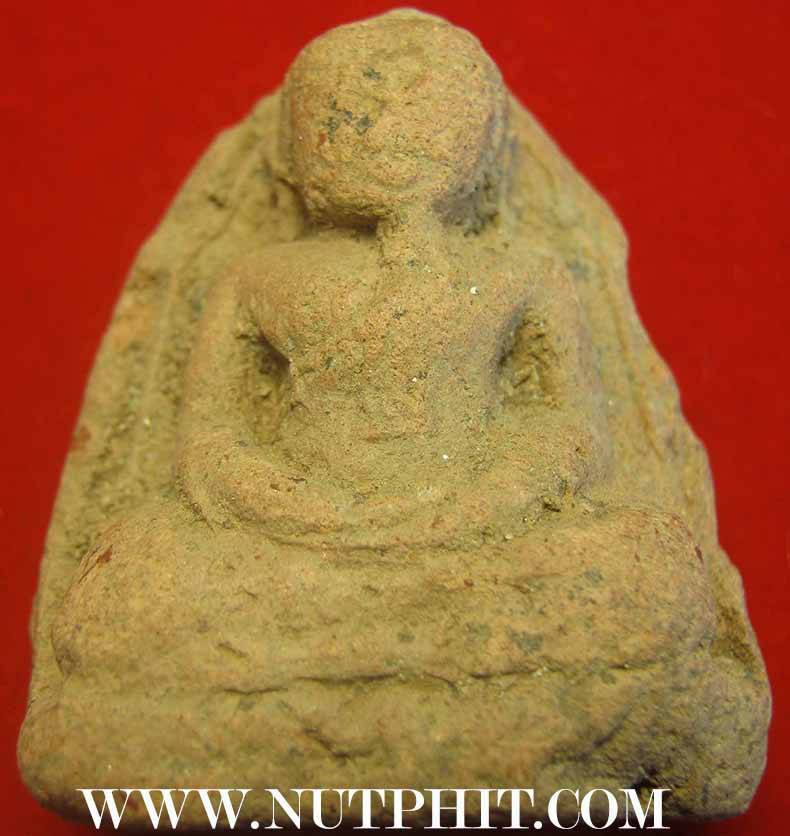 พระหลวงพ่อโต พิมพ์สมาธิ เนื้อดิน กรุวัดบางกระทิง อยุธยา+บัตรรับรองพระแท้*224