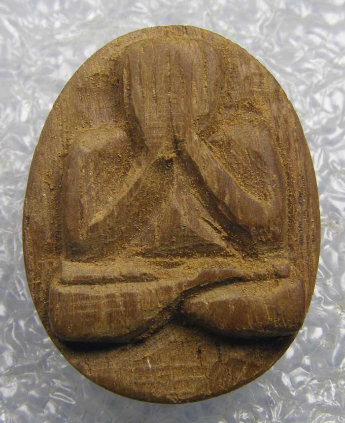 พระปิดตามหาลาภ เนื้อไม้สัก วัดแสงสิริธรรม นนทบุรี กล่องเดิม  