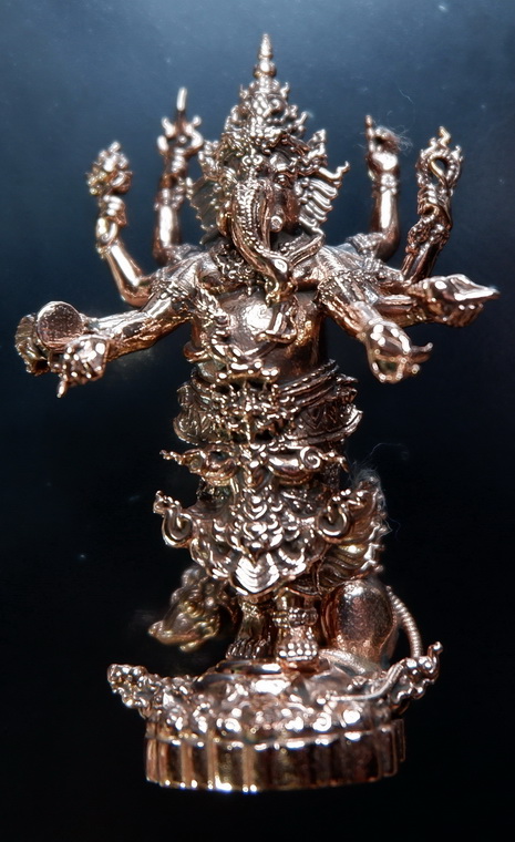 รูปหล่อพระพิฆเณศวร เนื้อบรอนซ์พ่นทรายขัดเงา รุ่น แรงศรัทธา ขนาดสูง 4.7 ซม. สวยครับ