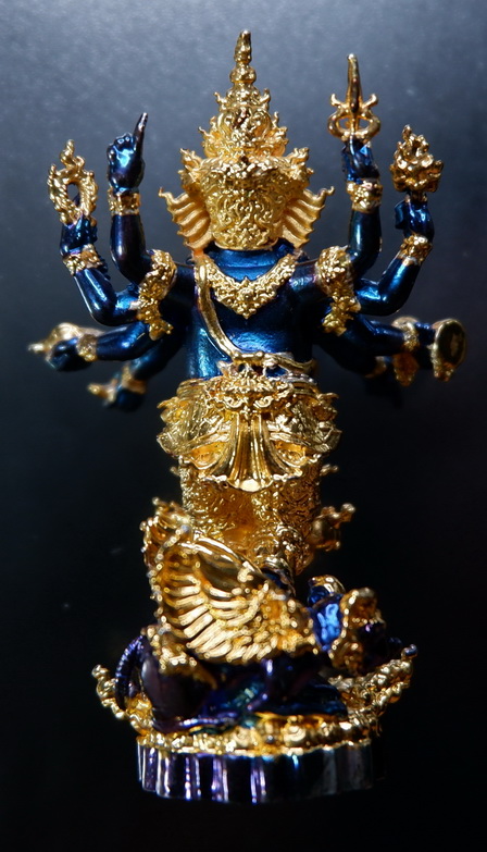 รูปหล่อพระพิฆเณศวร เนื้อบรอนซ์พราวฟ้า ชุบทองคำบางส่วน รุ่น แรงศรัทธา ขนาดสูง 4.7 ซม. สวยครับ